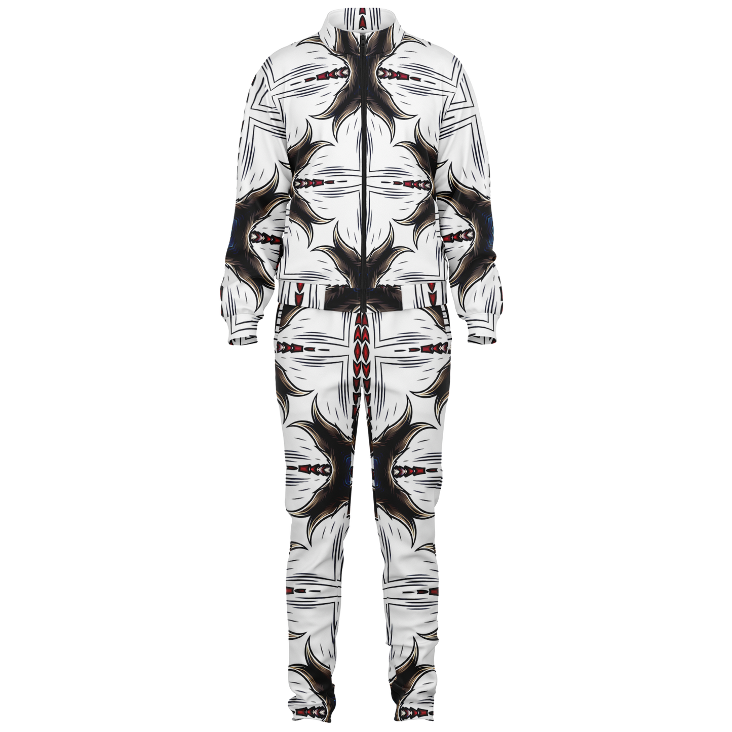 Women's Abstract Symmetry Pattern Track Jacket and Pants