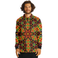 Men’s  African Kente Geometric Star Pattern All-Over Print Long Sleeve Polo Shirt