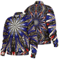 Women's Starburst Patriotic Colors Pattern All-Over-Print Baseball Jacket