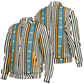 Women's Striped Retro Blue & Orange Patten All Over Print Baseball Jacket