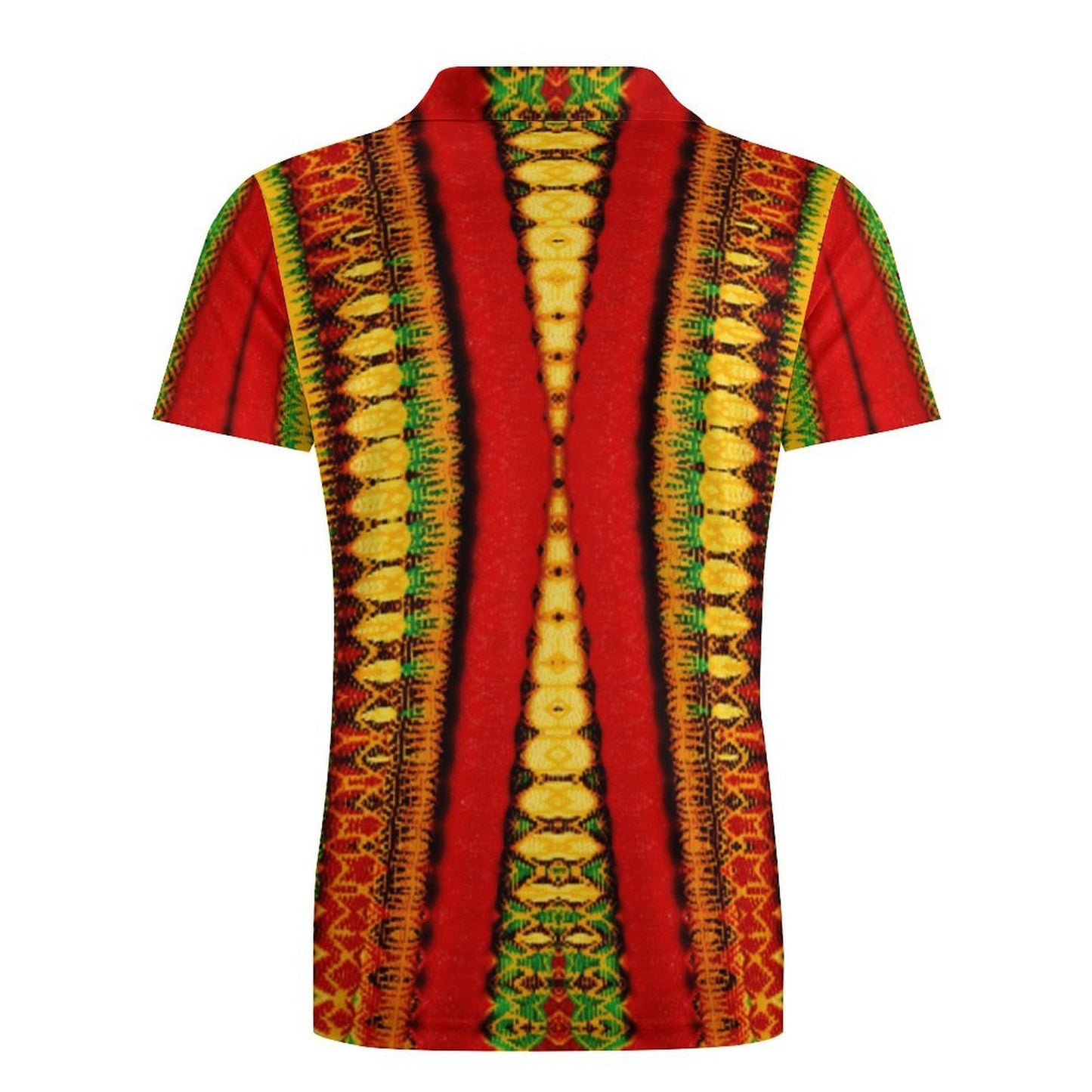 Men's Red Bold Tribal Pattern All-Over Print  Premium Ice Silk Polo Shirt