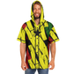 Men's Ghana Flag & Black Star Pattern All-Over Print Hooded Baseball Jersey