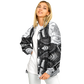 Women's Classic Black & White Geometric Pattern All Over Print Baseball Jacket