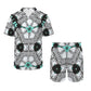 Men's Kaleidoscope Geometric Pattern All Over Print  Hawaiian Shirt & Shorts Set