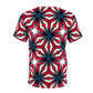 Men's Red, White & Blue Geometric Star Pattern All-Over Print Unisex Cut & Sew Tee