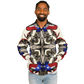 Men's Patriotic Star Kaleidoscope Pattern All-Over Print Baseball Jacket