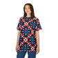 Women's Red White Blue Geometric Pattern All-Over Print Unisex Cut & Sew Tee