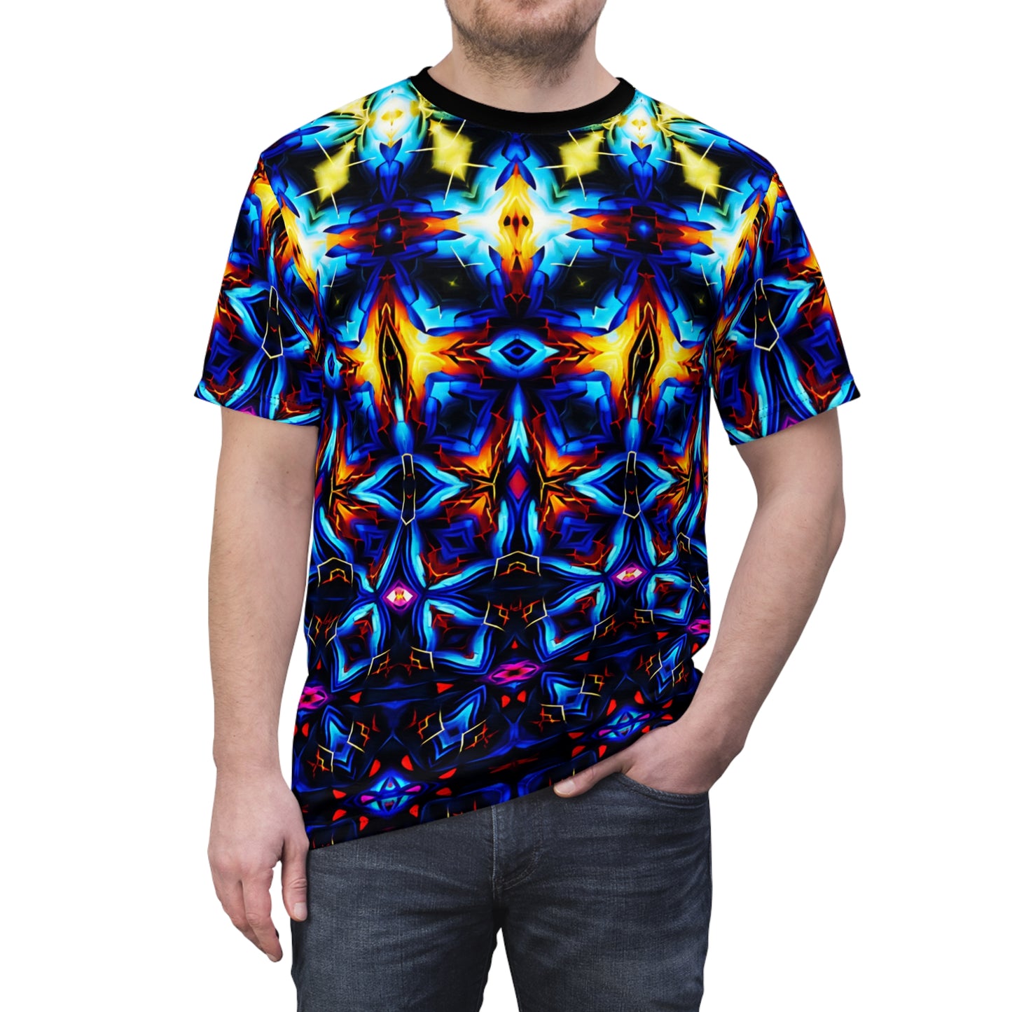 Men's Psychedelic Kaleidoscope All-Over Print Unisex Cut & Sew Tee