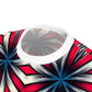 Women's Red, White & Blue Geometric Star Pattern All-Over Print Unisex Cut & Sew Tee