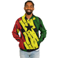 Men's Ghana Flag & Black Star Pattern All-Over Print Baseball Jacket