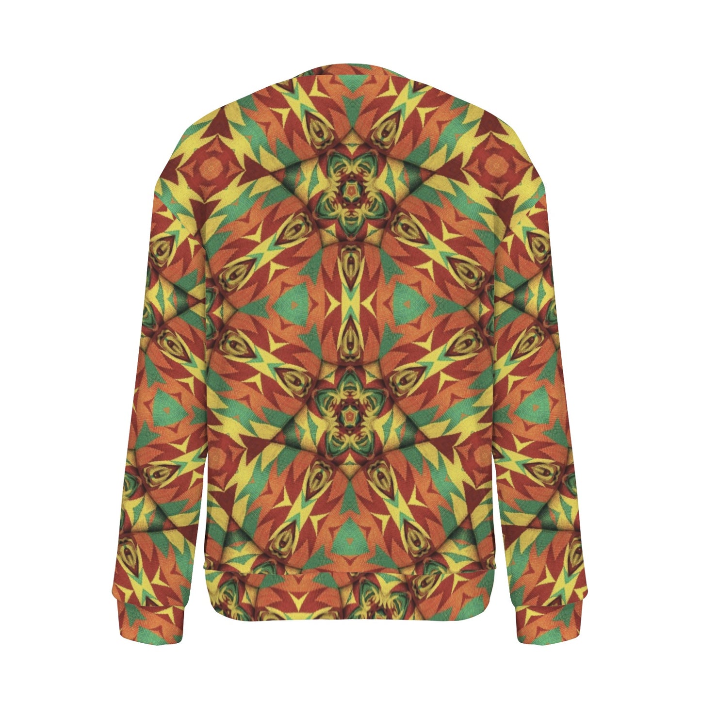 Women's Bold Tribal Kaleidoscope Pattern All Over Print Crew Neck Sweater