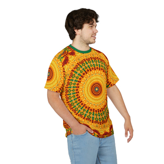 Men's Vibrant Yellow Sunburst Mandala All-Over Print T-Shirt