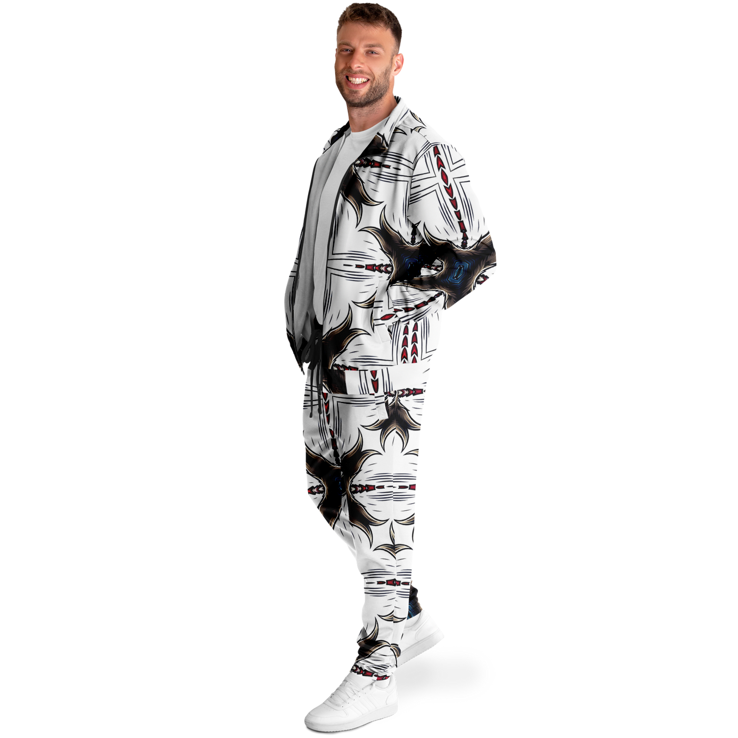 Men's Abstract Symmetry Pattern Track Jacket and Pants