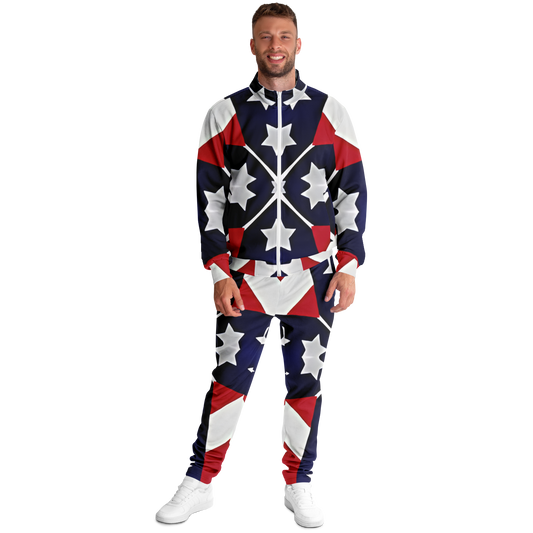 Men's Patriotic Star Flag Track Jacket and Pants