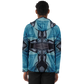 Men's Abstract Blue Geometric Design All Over Print Long Sleeve Hooded Performance Shirt