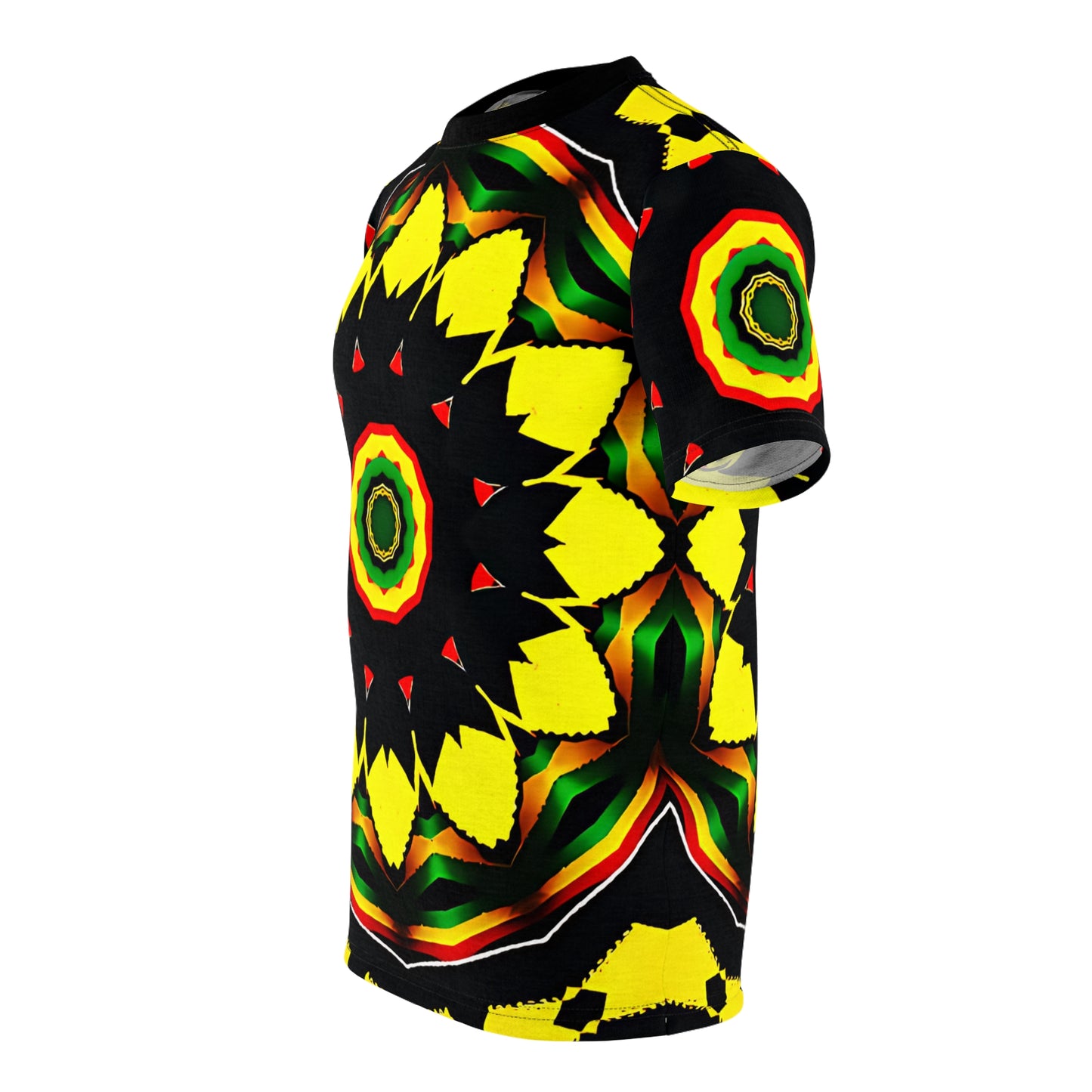 Women's Psychedelic Floral Pattern All-Over Print Tee