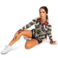 Women's Patriotic Star Kaleidoscope Pattern All-Over Print Long Sleeve Performance Shirt