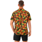 Men's African Kente Geometric Pattern All-Over Print Spread Collar Short Sleeve Button-Down Shirt