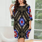 Women's Patriotic Kaleidoscope Kaleidoscope Pattern All-Over Print Oversized T- Shirt Loungewear