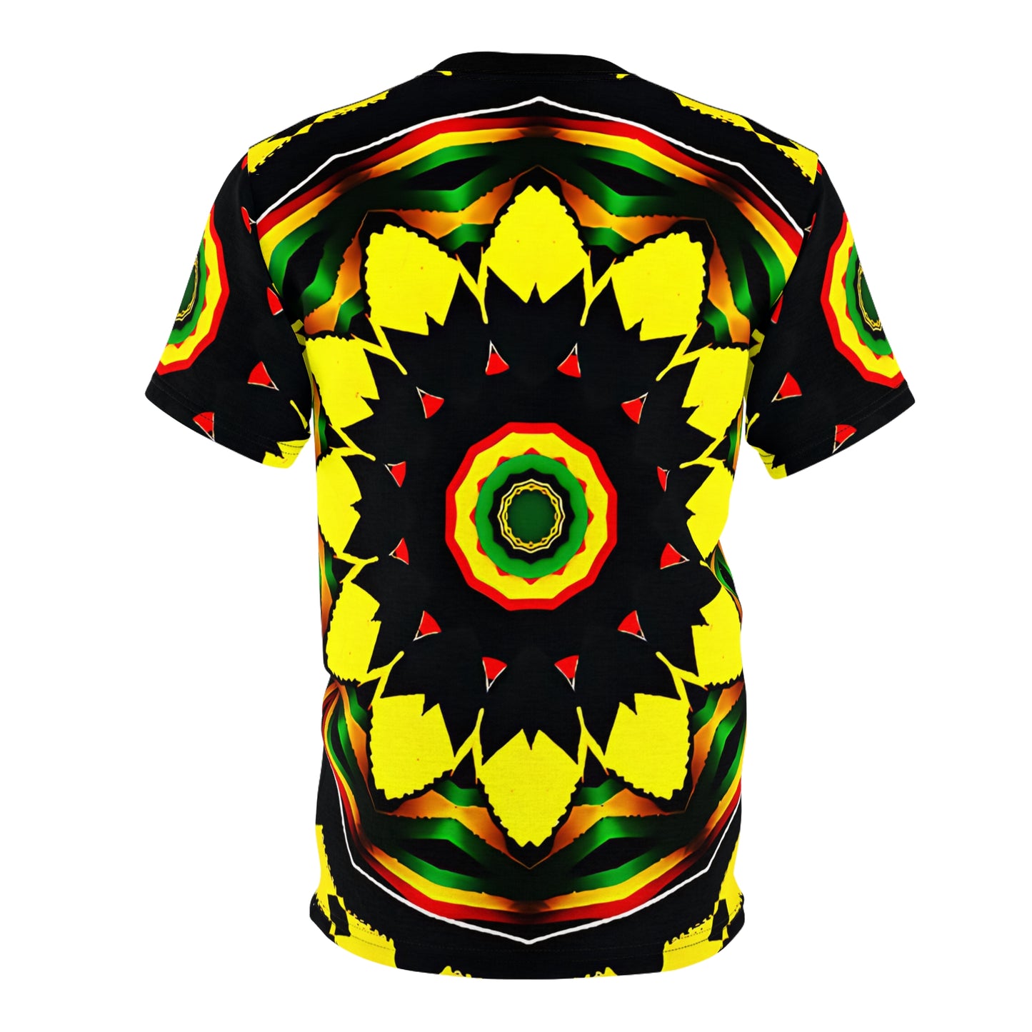Women's Psychedelic Floral Pattern All-Over Print Tee