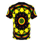 Women's Psychedelic Floral Pattern All-Over Print Tee