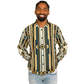 Men's Retro Geometric Tribal Pattern Design All-Over Print Baseball Jacket