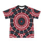 Men's Patriotic Mandala Red White Blue Pattern All Over Print  Cut & Sew  Ribbed Collar T-Shirt