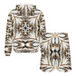 Men's Brown & Black Kaleidoscope Pattern  All Over Print Lightweight Sun Hoodie & Shorts Set