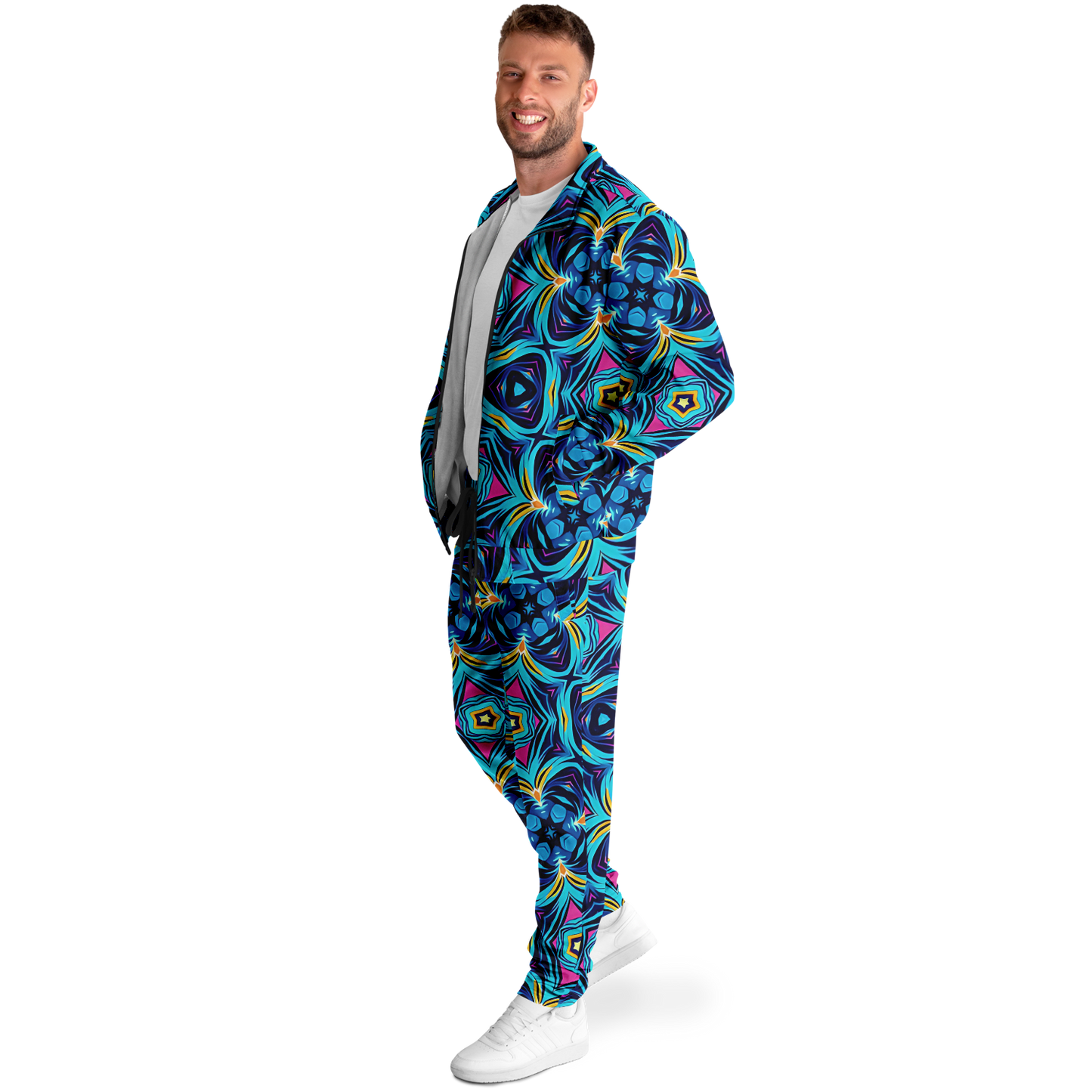 Men's Blue Kaleidoscope Track Jacket and Pants
