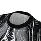 Women's Abstract Black & Silver Kaleidoscope Pattern All Over print Tee