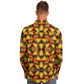 Men's Vibrant Autumn Kaleidoscope Pattern Spread Collar Long Sleeve Button-Down All Over Print Shirt.