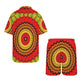 Men's Red Tribal Kaleidoscope Oversized Hawaiian Shirt & Shorts Set