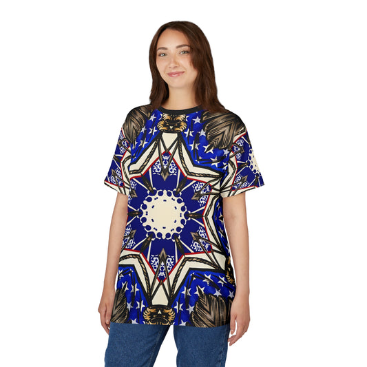 Women's Kaleidoscope Star Pattern All-Over Print Unisex Cut & Sew Tee.