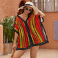 Women's Red Bold Tribal Pattern All-Over Print Swimsuit Cover Up