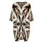 Women's Brown & Black Kaleidoscope Pattern Oversized T- Shirt Loungewear