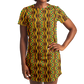 Women's African Kente Geometric Pattern All-Over Print T-Shirt Dress