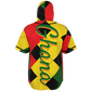 Men's Ghana Flag & Black Star Pattern All-Over Print Hooded Baseball Jersey