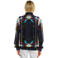 Women's Abstract Neon Geometry Pattern All Over Print Baseball Jacket