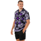 Men's Kaleidoscope Purple Pattern Spread Collar Short Sleeve Button-Down All Over Print Shirt.
