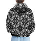 Men's Black & White Geometric Pattern All-Over Print Men's All Over Print Hoodie