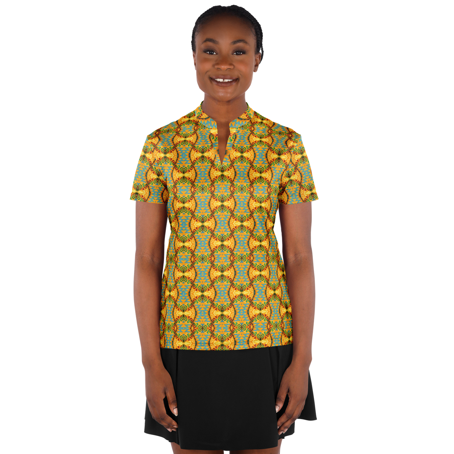 Women's Stand Up Collar Polo Shirt