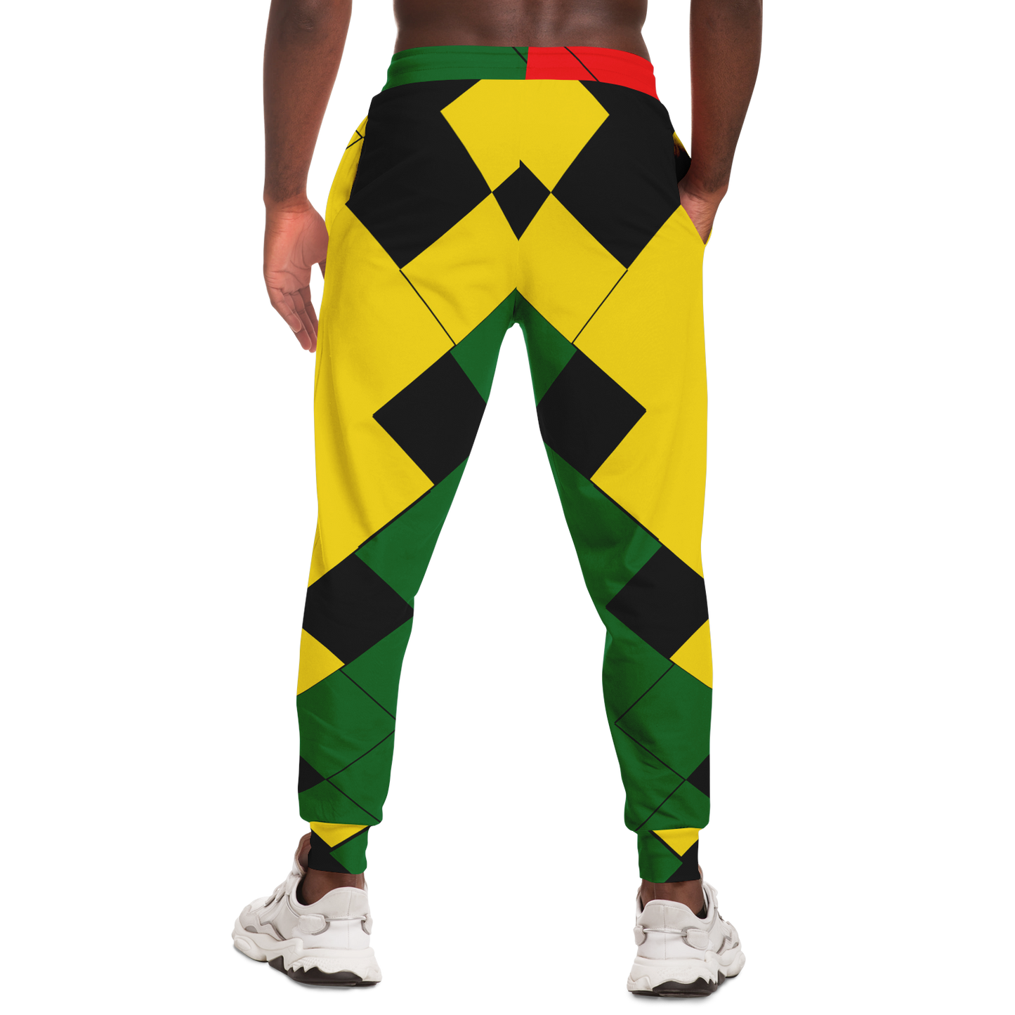 Men's Ghana Flag & Black Star Pattern All-Over Print Athletic Jogger