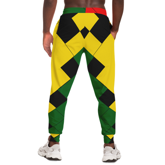 Men's Ghana Flag & Black Star Pattern All-Over Print Athletic Jogger