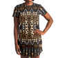 Women's Leopard Trendy Geometric Pattern All-Over Print T-Shirt Dress