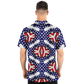 Men's Red White Blue Geometric Pattern All-Over Print Polo Shirt