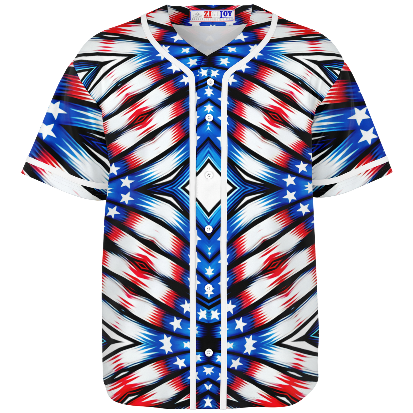 Women's American Flag Pattern All-Over Print Baseball Jersey