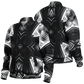Women's Black & White Geometric Pattern All Over print All Over Print Baseball Jacket