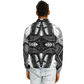 Men's Classic Black & White Geometric Pattern All Over Print Baseball Jacket