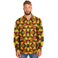 Men's Vibrant Autumn Kaleidoscope Pattern Spread Collar Long Sleeve Button-Down All Over Print Shirt.