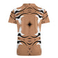 Men's Brown Tribal Wave Pattern All-Over Print Premium Ice Silk Polo Shirt